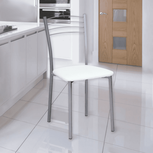 Conjunto de 4 cadeiras de cozinha Chef Cinzento - Branco 41 x 85 x 40 cm