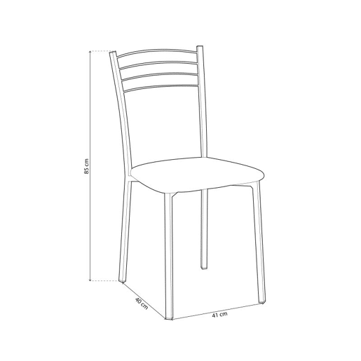 Conjunto de 4 cadeiras de cozinha Chef Cinzento - Branco 41 x 85 x 40 cm
