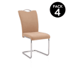 Conjunto de 4 cadeiras de jantar Dana Tex Bege 61 x 98 x 44 cm