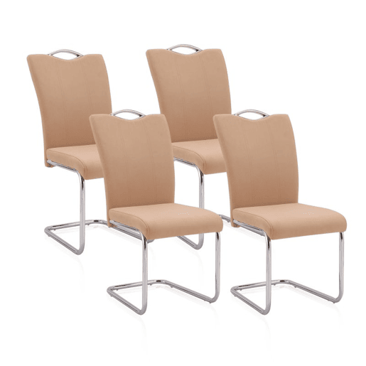 Conjunto de 4 cadeiras de jantar Dana Tex Bege 61 x 98 x 44 cm
