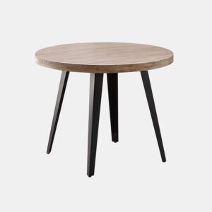 Mesa redonda fixa Berg Carvalho Mel - Preto 100 x 78 x 100 cm