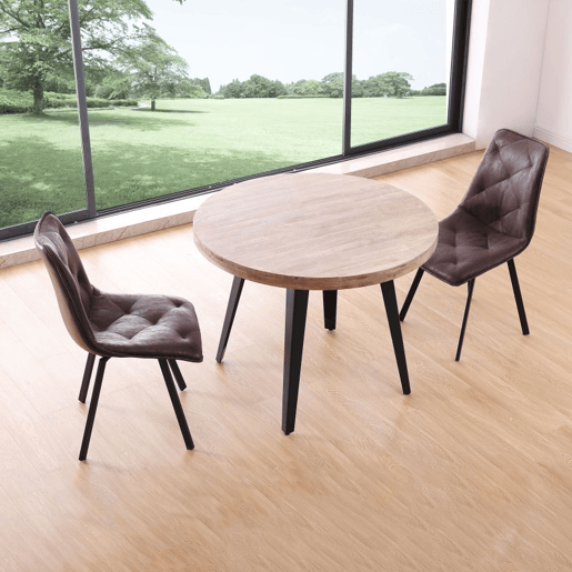 Mesa redonda fixa Berg Carvalho Mel - Preto 100 x 78 x 100 cm Mesa redonda fixa Berg Carvalho Mel - Preto 100 x 78 x 100 cm