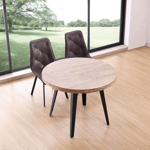Mesa redonda fixa Berg Carvalho Mel - Preto 100 x 78 x 100 cm Mesa redonda fixa Berg Carvalho Mel - Preto 100 x 78 x 100 cm