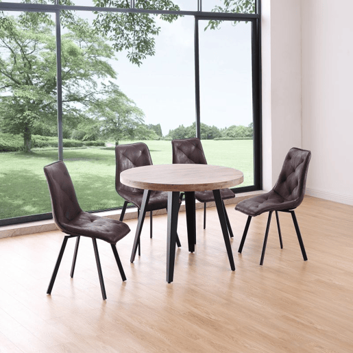 Mesa redonda fixa Berg Carvalho Mel - Preto 100 x 78 x 100 cm Mesa redonda fixa Berg Carvalho Mel - Preto 100 x 78 x 100 cm