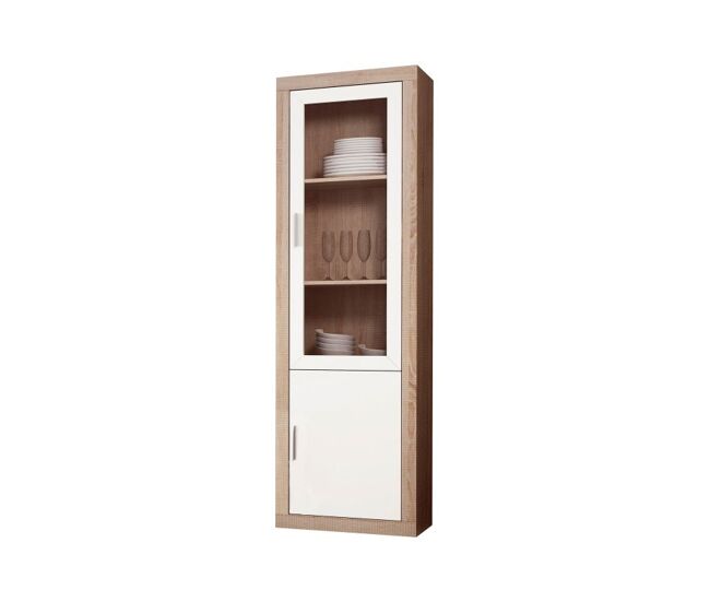 Vitrina alta de salón con gran capacidad en cambria y blanco 193,2 cm nuka cambria - blanco 60 x 193,2 x 34,6 cm