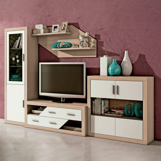 Vitrina Nuka 2 portas Cambria - Branco 60 x 193,2 x 34,6 cm