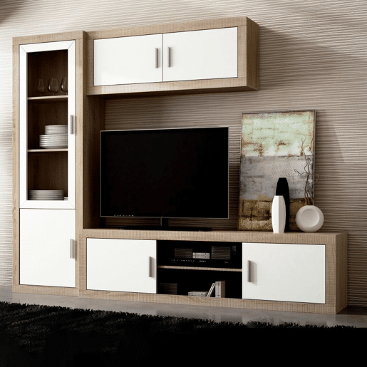 Vitrina Nuka 2 portas Cambria - Branco 60 x 193,2 x 34,6 cm