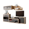 Sala de estar Nuka V9 Cambria - Branco, Cambria - Grafite 300 x 156 x 41,4 cm