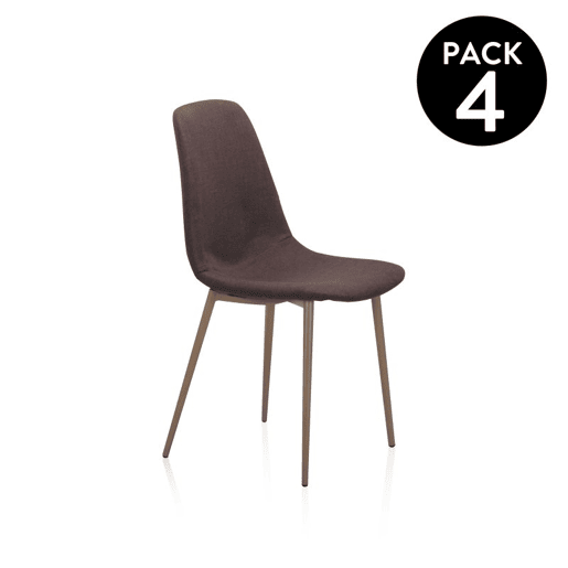 Conjunto de 4 cadeiras de jantar Cai Pele castanha 43 x 87 x 42 cm