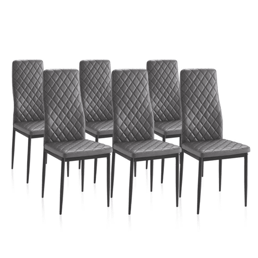 Conjunto de 6 cadeiras de jantar Lacey Tecido cinzento 40,5 x 96 x 49 cm