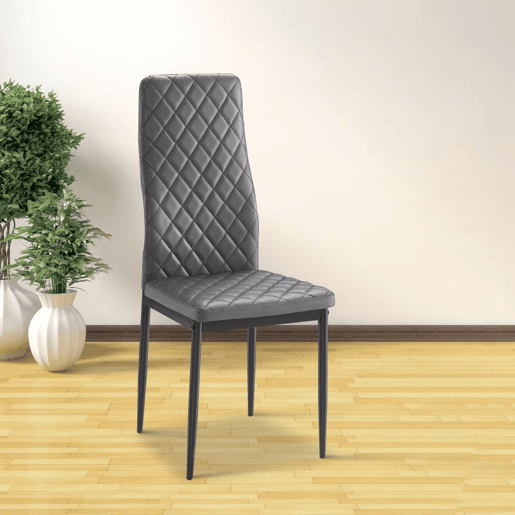 Conjunto de 6 cadeiras de jantar Lacey Tecido cinzento 40,5 x 96 x 49 cm