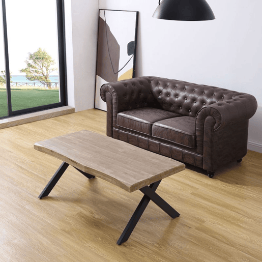 Mesa de centro elevatória Xena Fit Carvalho Mel - Preto 120 x 62 x 60 cm