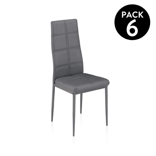 Conjunto de 6 cadeiras de jantar Cinza Tex Gris 40,5 x 97 x 49 cm