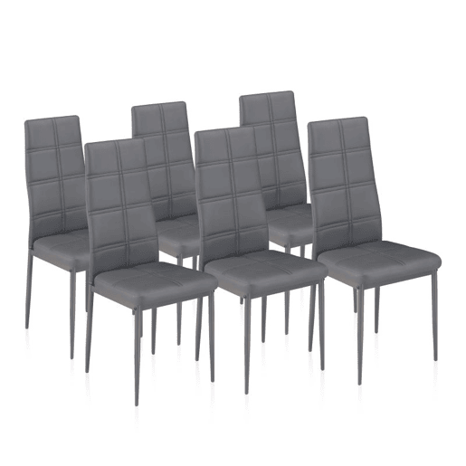 Conjunto de 6 cadeiras de jantar Cinza Tex Gris 40,5 x 97 x 49 cm
