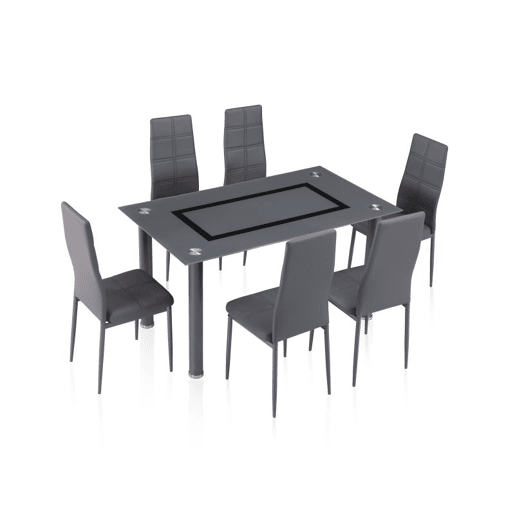 Conjunto de 6 cadeiras de jantar Cinza Tex Gris 40,5 x 97 x 49 cm