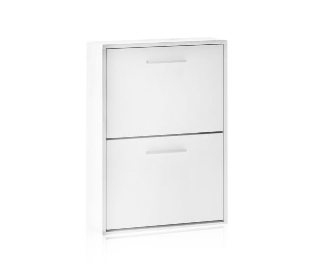 Zapatero de 2 puertas abatibles en blanco 53x73 cm Home Blanco 53 x 73 x 18 cm