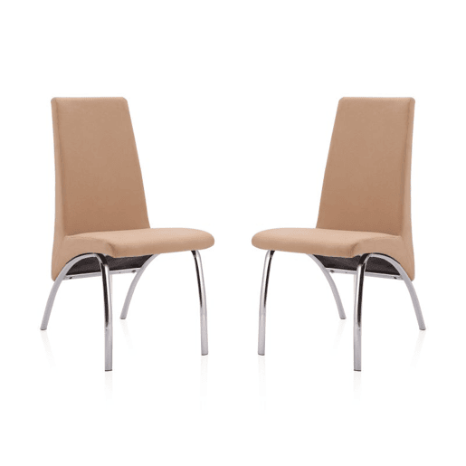 Conjunto de 2 cadeiras de jantar Lise Tex Bege 44 x 95 x 61 cm