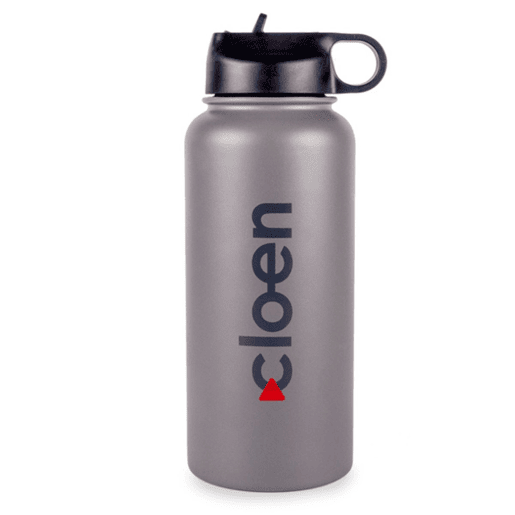 Garrafa desportiva de aço inoxidável Cloen, recipiente de água de parede dupla, com tampa com pega, mantém-se fresca e quente, isolamento térmico, sem BPA, capacidade de 335950 ml, Garrafa Cloen Double Layered