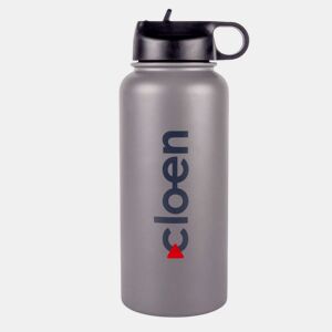 Garrafa desportiva de aço inoxidável Cloen, recipiente de água de parede dupla, com tampa com pega, mantém-se fresca e quente, isolamento térmico, sem BPA, capacidade de 335950 ml, Garrafa Cloen Double Layered