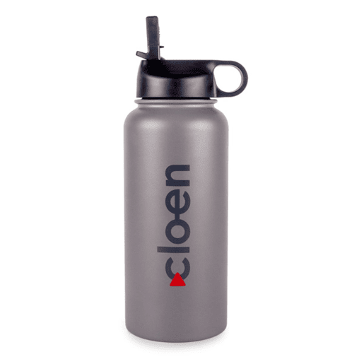 Garrafa desportiva de aço inoxidável Cloen, recipiente de água de parede dupla, com tampa com pega, mantém-se fresca e quente, isolamento térmico, sem BPA, capacidade de 335950 ml, Garrafa Cloen Double Layered