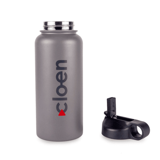 Garrafa desportiva de aço inoxidável Cloen, recipiente de água de parede dupla, com tampa com pega, mantém-se fresca e quente, isolamento térmico, sem BPA, capacidade de 335950 ml, Garrafa Cloen Double Layered