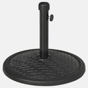 Outsunny Base para Chapéu de Sol de Cimento Suporte para Chapéu de Sol de 14 kg para Mastros de Ø32-38 mm para Jardim Varanda Pátio Ø46x34 cm Preto