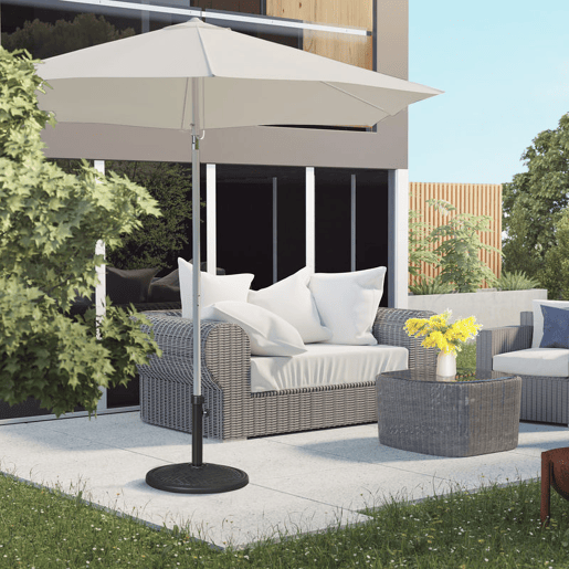 Outsunny Base para Chapéu de Sol de Cimento Suporte para Chapéu de Sol de 14 kg para Mastros de Ø32-38 mm para Jardim Varanda Pátio Ø46x34 cm Preto