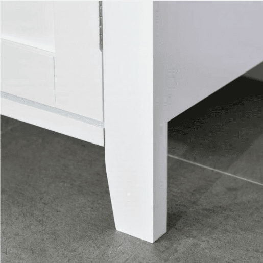 kleankin Móvel para Lavatório Pousar Armário para Casa de Banho com 2 Portas e Prateleira Ajustável Estilo Moderno 60x30x60cm Branco e Madeira