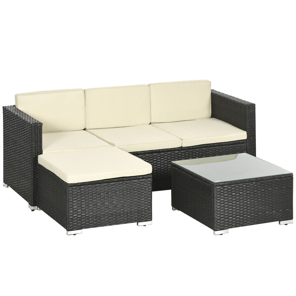 Muebles de Ratán Ratán PE, Poliéster, Acero Galvanizado Outsunny