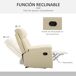 Sillón Reclinable Acero, MDF, PU y Espuma HOMCOM Sillón Reclinable Acero, MDF, PU y Espuma HOMCOM Blanco