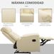 Sillón Reclinable Acero, MDF, PU y Espuma HOMCOM Sillón Reclinable Acero, MDF, PU y Espuma HOMCOM Blanco