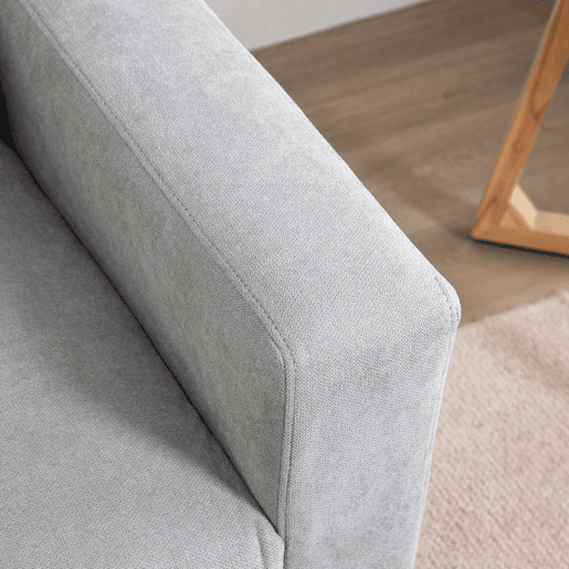 HOMCOM Sofá de 2 Lugares Sofá Moderno Estofado em Poliéster com 2 Almofadas Apoio para os Braços e Pés de Madeira de Borracha para Dormitório Escritório 145x76x88 cm Cinza