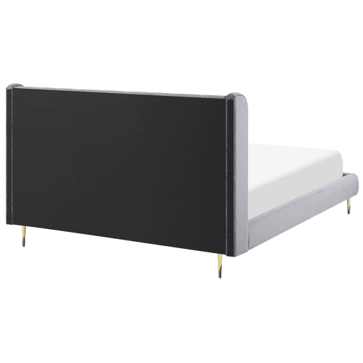 Cama Veludo FORBACH 140 x 200 cm Cinzento