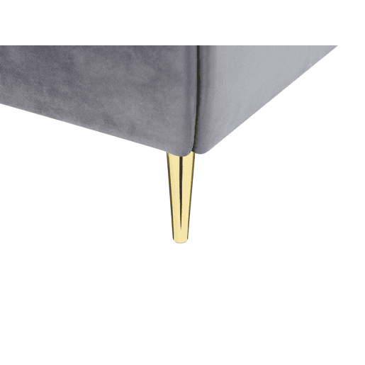 Cama Veludo FORBACH 140 x 200 cm Cinzento