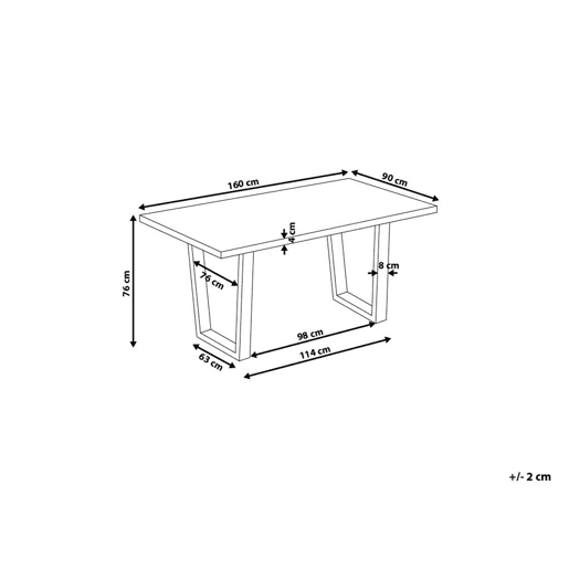 Mesa de jantar AUSTIN Nogueira escura 160 cm 90 cm