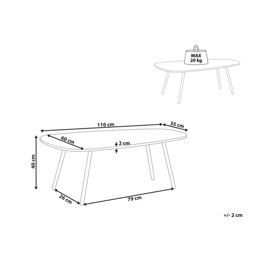 Mesa de centro BIDDLE Mármore branco