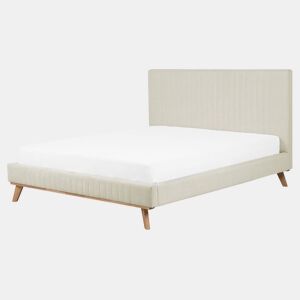 Cama Chenille TALENCE 160 x 200 cm Creme claro