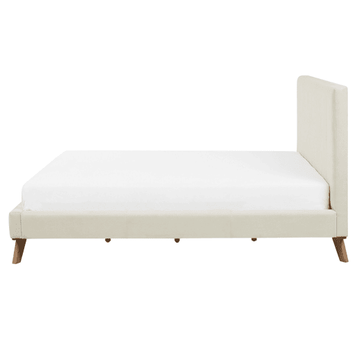Cama Chenille TALENCE 160 x 200 cm Creme claro
