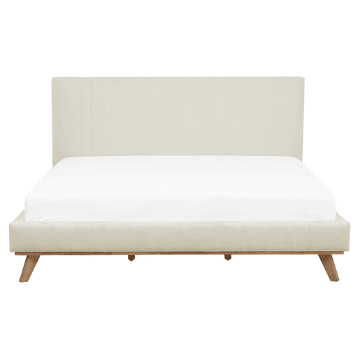 Cama Chenille TALENCE 160 x 200 cm Creme claro