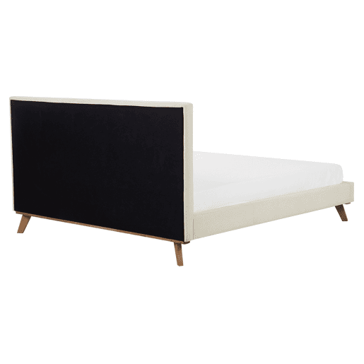 Cama Chenille TALENCE 160 x 200 cm Creme claro