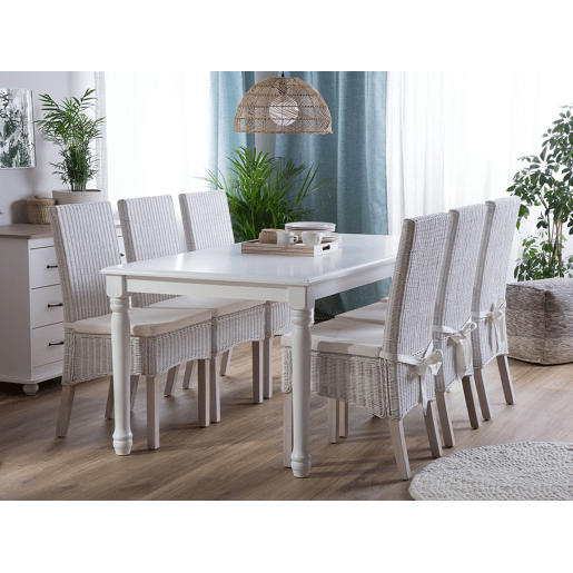 Mesa de jantar CARY Branco 180 cm 90 cm Mesa de jantar CARY Branco 180 cm 90 cm