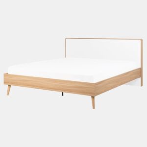 Cama SERRIS 160 x 200 cm Castanho claro