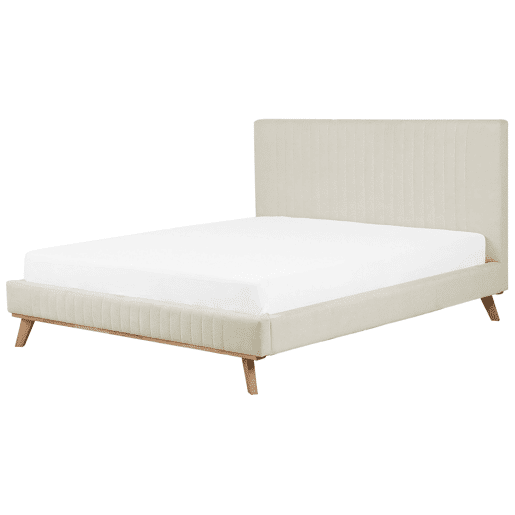 Cama Chenille TALENCE 180 x 200 cm Creme claro