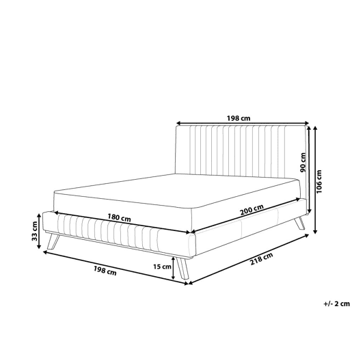 Cama Chenille TALENCE 180 x 200 cm Creme claro