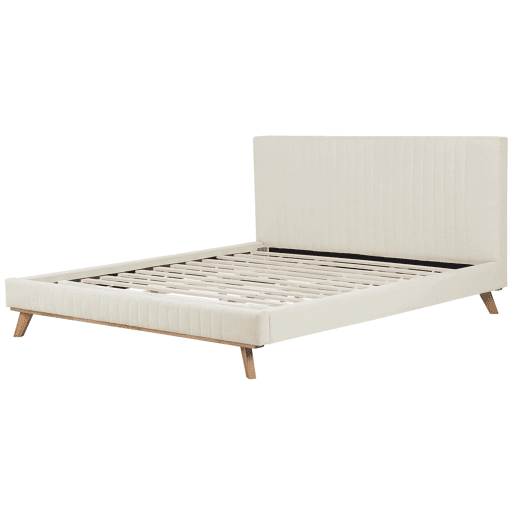 Cama Chenille TALENCE 180 x 200 cm Creme claro