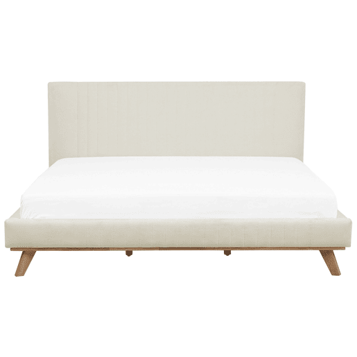 Cama Chenille TALENCE 180 x 200 cm Creme claro