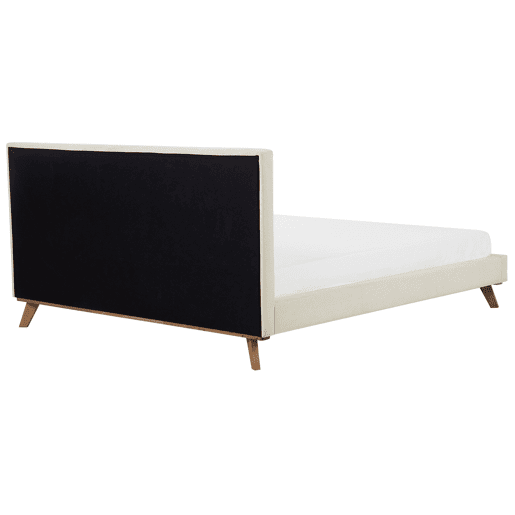 Cama Chenille TALENCE 180 x 200 cm Creme claro