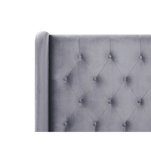 Cama Veludo FORBACH 160 x 200 cm Cinzento