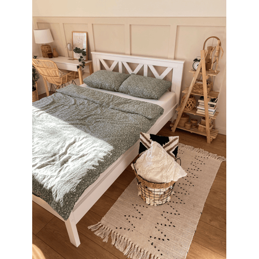 Cama Pinho TANNAY 140 x 200 cm Branco