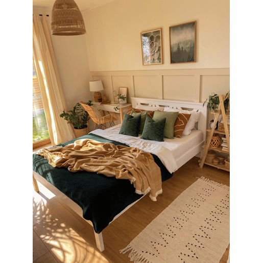 Cama Pinho TANNAY 140 x 200 cm Branco